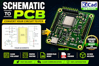 convert schematic to pcb design in kicad with gerber files