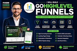 build gohighlevel funnels,  ghl landing page expert