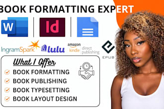 your book formatter and typesetter for amazon KDP, ebook, paperback, print