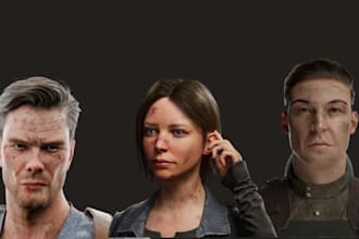 realistic 3d character model 3d game character 3d rigging aaa unreal engine