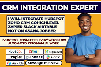 integrate hubspot zoho crm gohighlevel zapier slack airtable notion asana jobber