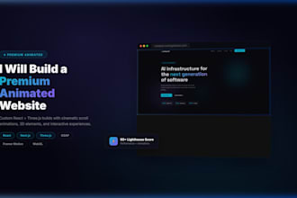 build a premium custom animated website with react and webgl