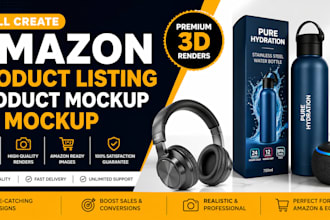 create amazon product listing, product mockup, 3d mockup
