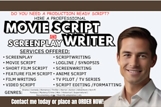 write movie script screenplay screenwriting stage play video film script writing