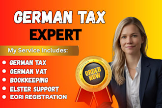 handle german tax, vat return, tax filing, bookkeeping, and income tax return