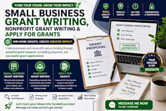 do small business grant writing, nonprofit grant writing and apply for grants