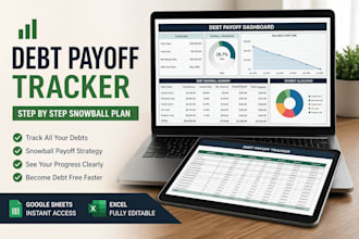 create a simple debt payoff tracker with step by step snowball