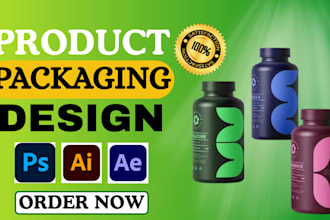 design packaging box product design, label design,  pouch design and 3d mockups
