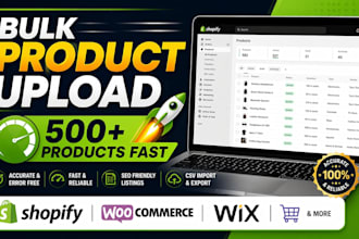 do bulk product listing upload products to shopify woocommerce wix store