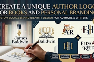 create a unique author logo, feminine log o branding kit for personal branding