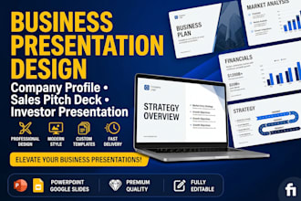 do business presentation design and company profile, sales pitch deck