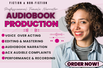 narrate or edit audiobook, nonfiction voiceover, amazon acx female book narrator