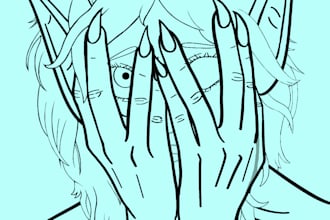 draw custom line art of a commissioned character