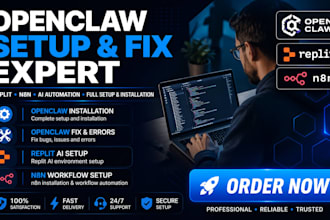 setup install open claw open claw tutorial open claw fix replit ai n8n setup