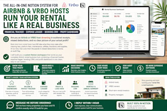 build a notion airbnb rental property crm profit and expense financial tracker
