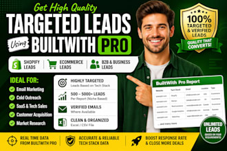 generate unlimited targeted ecommerce, shopify and b2b leads using builtwith pro