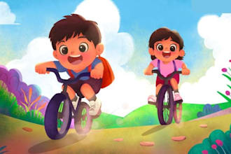 do children book illustration watercolor illustration children story book design