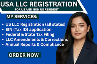 do US llc registration, llc tax filing and file tax amendment as licensed CPA