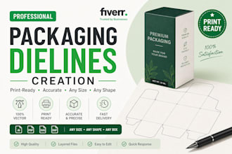 create custom packaging dieline, box packaging with dieline