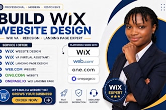 build wix website design, wix va, web com, one com, onepage io wix landing page