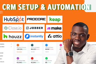 hubspot close crm keap attio jobber houzz procore jobnimbus make com instantly