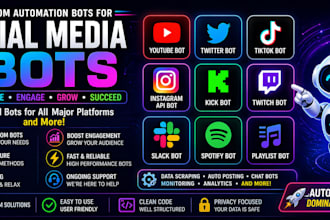do youtube bot, twitter bot tiktok bot, instagram api bot, kick bot, twicth bot