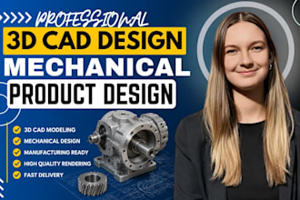 do 3d mechanical design, 3d cad models,2d drawing using solidworks and rendering