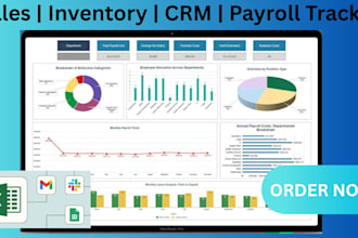automate sales tracker inventory tracker CRM dashboard payroll spreadsheet