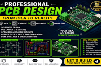 design pcb layout, schematic capture and multilayer pcb for iot arduino esp32