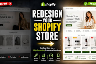 redesign shopify store, shopify revamp, improve shopify website conversion