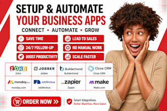 setup zoho jobber buildertrend close crm monday com jobnimbus zapier make com