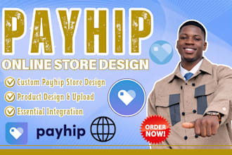 design payhip website or setup payhip store to sell digital and physical product