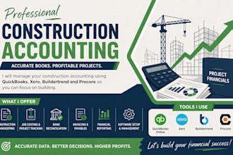manage construction accounting using quickbooks, xero, buildertrend and procore
