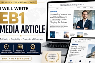 write and publish your article on major sites for eb1 media coverage
