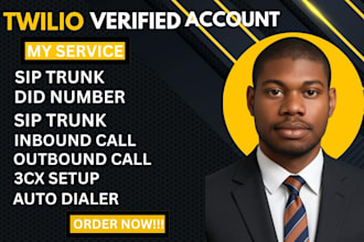 setup twilio 3cx pbx, sip trunk, did number inbound outbound call centre IVR