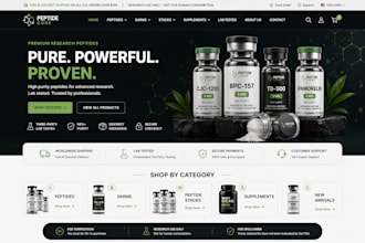 a high converting peptide shopify store, supplement and nutraceutical website