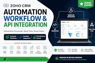 automate zoho crm workflows, API integration and customization
