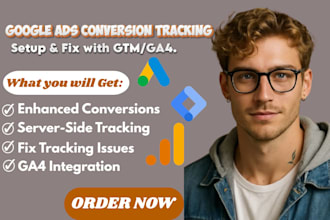 setup and fix google ads conversion tracking, GTM and ga4 with conversion fix