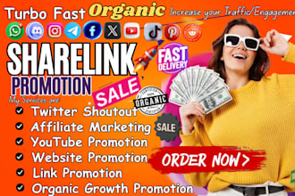 do share link promotion website traffic affiliate link promotion on ig fb x