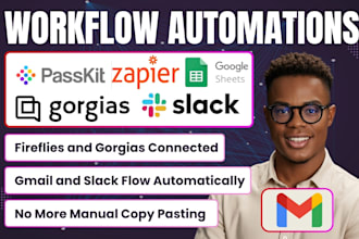 integrate google sheets slack fireflies gmail passkit gorgias zapier integration