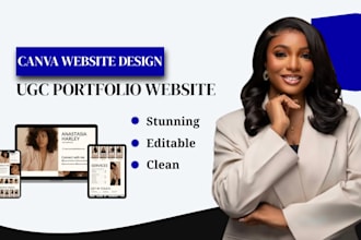 design canva website, ugc portfolio, canva landing page, canva portfolio
