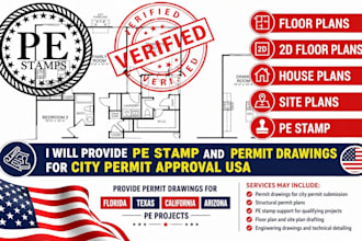 provide structural engineer permit drawings with pe stamp support