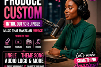 produce custom intro outro music podcast jingle, theme song