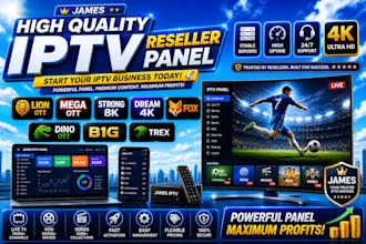 provide stable reseller panel, strong8k, dream4k, lion ott, mega ott, trex panel