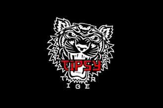 design fierce tiger face bar brand logo