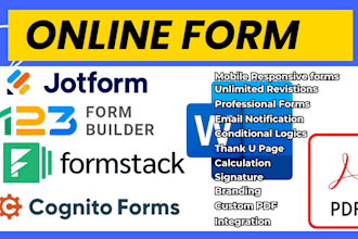 123 form builder formstack cognito form, google form, questionnaire survey form