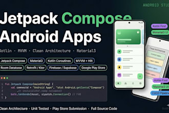 build jetpack compose android app with kotlin mvvm clean architecture material3
