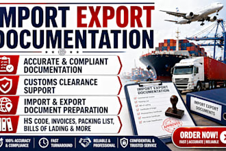 prepare import export documentation, lc, and customs compliance