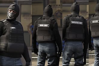 do custom fivem clothing gang mc kuttes police eup car livery ped vest chain gta