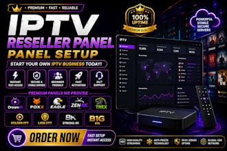 setup reseller panel, dream 4k, strong 8k, mega ott, trex panel, b1g with setup